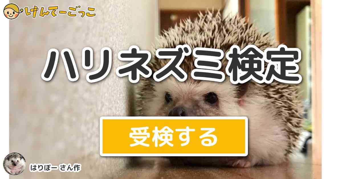 ハリネズミ検定 By はりぼー けんてーごっこ みんなが作った検定クイズが50万問以上
